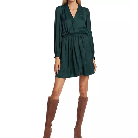 Zadig & Voltaire Green Remember Satin Dress - Picture 1 of 14